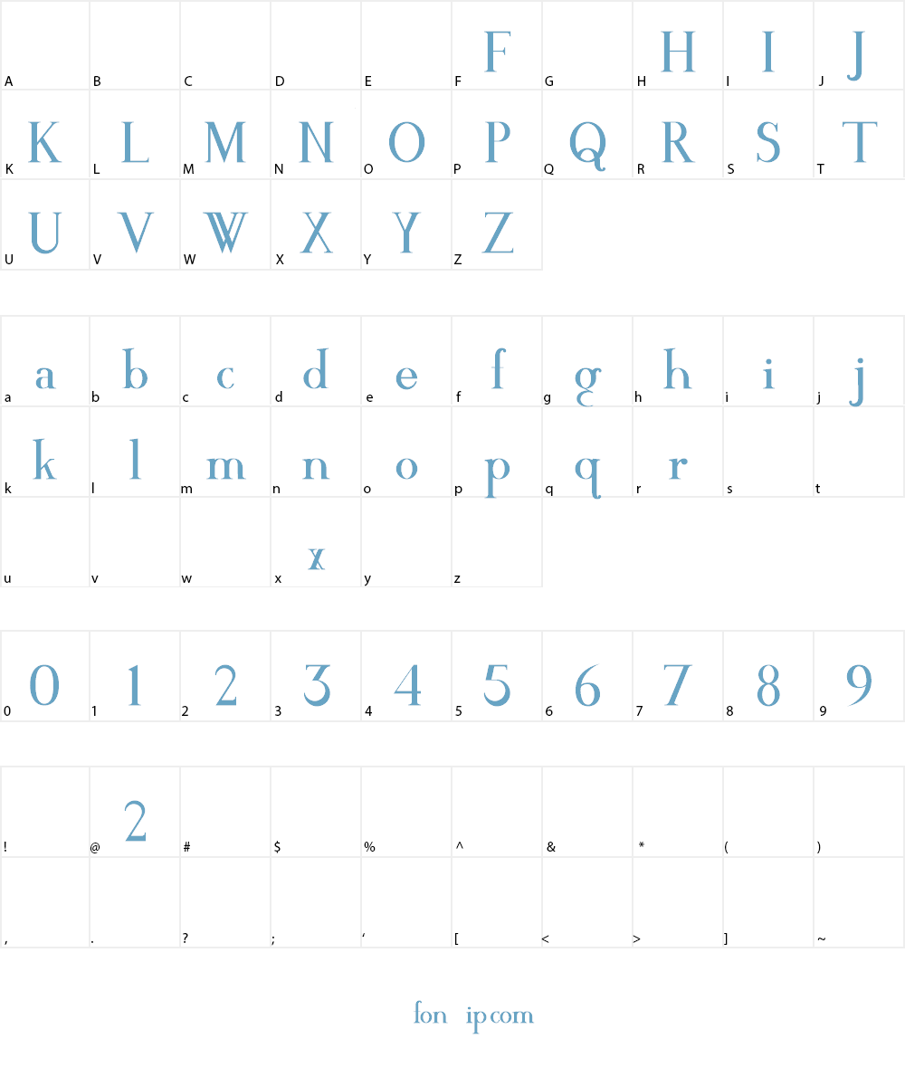 MAWNS' Serif Font Character